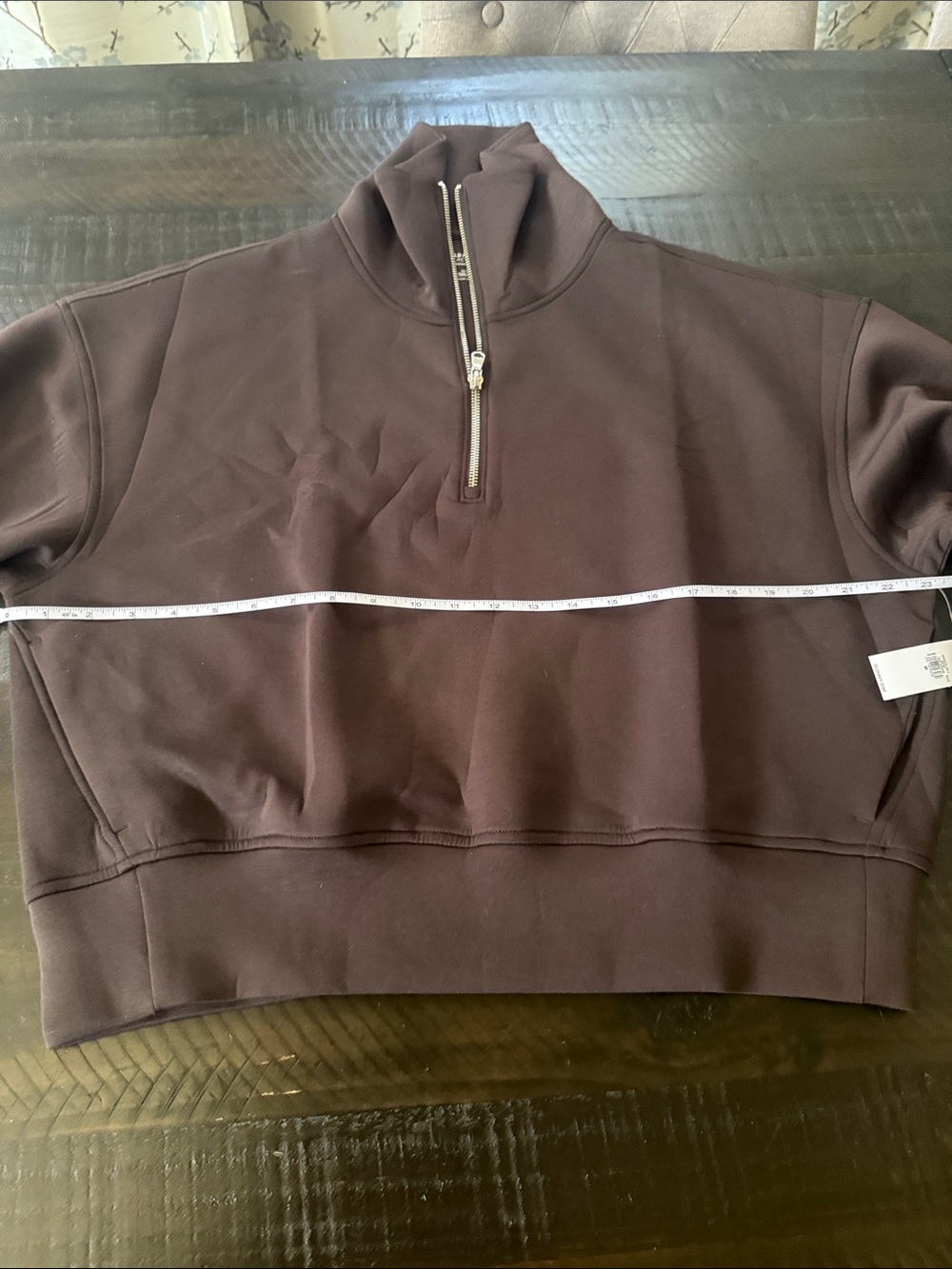 Old Navy Brown Cropped Quarter-Zip Turtleneck Sweater